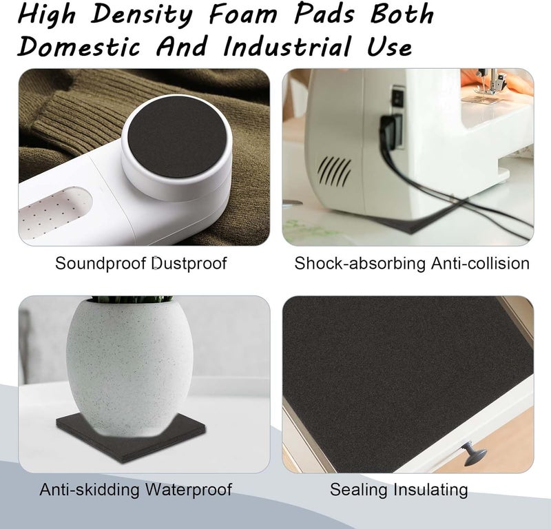 salbsever 8Pcs Foam Padding Sheets with Adhesive Backing - Self Stick Neoprene Black Stick on Foam Padding Insulation Foam Thin Adhesive Foam Sheets, 4 X 4 X 1/4 Inch Closed Cell Foam Sheet Square Pad for Craft - Image 5